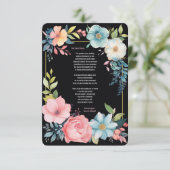 Schöne farbenfrohe Hochzeit der Flora Dankeskarte (Stehend Vorderseite)