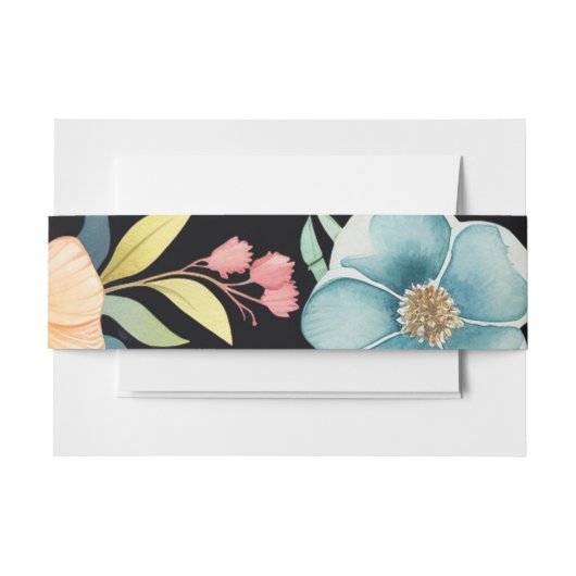 Schöne farbenfrohe Hochzeit der Flora Einladungsbanderole (Vorderseite Beispiel)