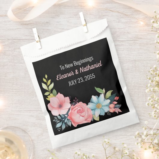 Schöne farbenfrohe Hochzeit der Flora Geschenktütchen (Ausgeschnitten)