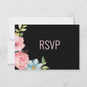 Schöne farbenfrohe Hochzeit der Flora RSVP Karte (Vorderseite)