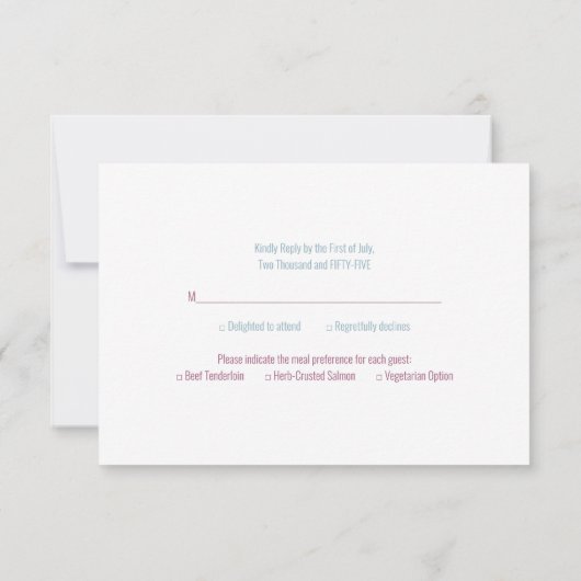 Schöne farbenfrohe Hochzeit der Flora RSVP Karte (Rückseite)