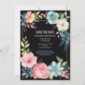 Schöne farbenfrohe Hochzeit der Flora Save The Date (Vorderseite)