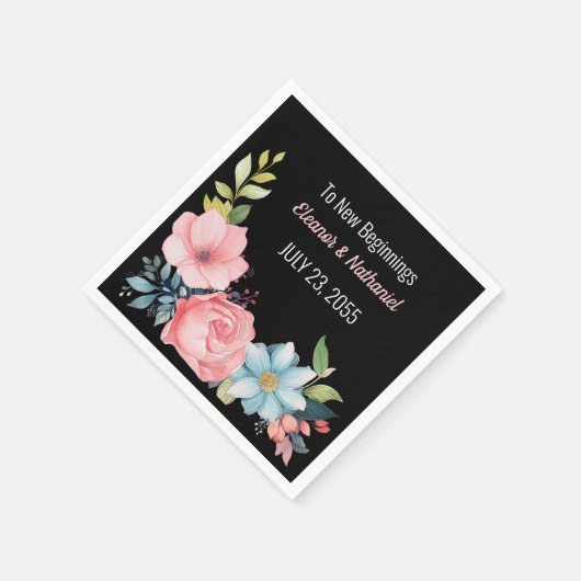 Schöne farbenfrohe Hochzeit der Flora Serviette (Ecke)