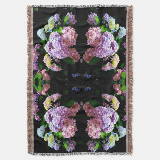 Schöne, farbenfrohe Hydrangeas pink lila blau Decke (Vorderseite Vertikal)