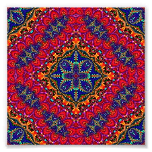 Schöne farbenfrohe Kaleidoskop Fotodruck (Vorne)