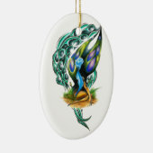 Schöne farbenfrohe keltische Fee Keramikornament (Rechts)