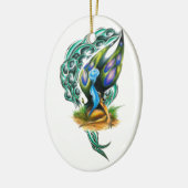 Schöne farbenfrohe keltische Fee Keramikornament (Links)