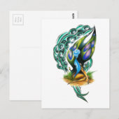 Schöne farbenfrohe keltische Fee Postkarte (Vorne/Hinten)