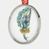 Schöne farbenfrohe keltische Fee Silbernes Ornament (Links)