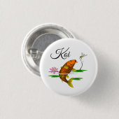 Schöne farbenfrohe Koi Illustration Button (Vorne & Hinten)