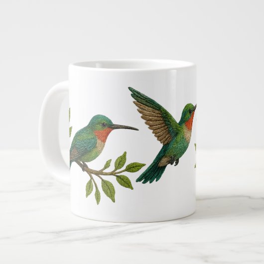 Schöne farbenfrohe Kolibris Jumbo-Tasse (Vorderseite Links)