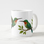 Schöne farbenfrohe Kolibris Jumbo-Tasse (Vorderseite Rechts)
