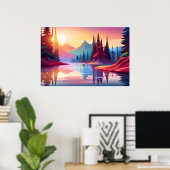 Schöne farbenfrohe Landschaft Poster (Heimbüro)