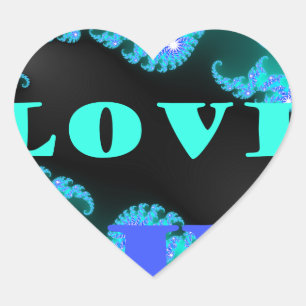 Schöne farbenfrohe Love Universum Vektordesign Kun Herz-Aufkleber