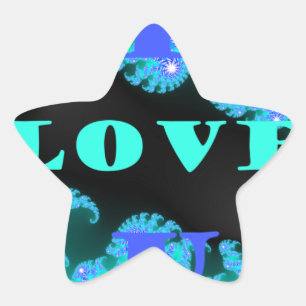 Schöne farbenfrohe Love Universum Vektordesign Kun Stern-Aufkleber