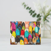 Schöne, farbenfrohe marokkanische Hausschuhe Postkarte (Stehend Vorderseite)