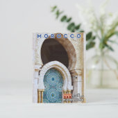 Schöne farbenfrohe Marokko Marrakesch Medina Tür Postkarte (Stehend Vorderseite)