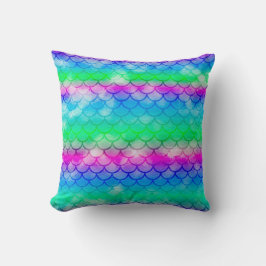 Schöne farbenfrohe Meerjungfraumotive Kissen
