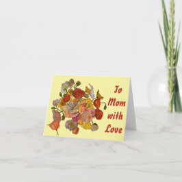 schöne farbenfrohe Mohnwasserfarbe auf gelb Karte