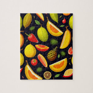 Schöne, farbenfrohe Muster Früchte Puzzle