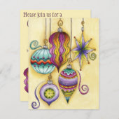 Schöne farbenfrohe Ornamente, Weihnachts-Party Einladung (Vorne/Hinten)