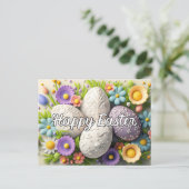 Schöne farbenfrohe Osterfeier Postkarte (Stehend Vorderseite)