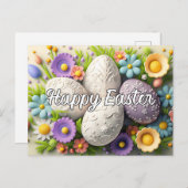 Schöne farbenfrohe Osterfeier Postkarte (Vorne/Hinten)