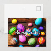 Schöne farbenfrohe Osterfeier Postkarte (Vorne/Hinten)