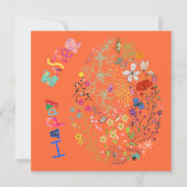 Schöne farbenfrohe Osterkarte für Eierflora (Vorderseite)