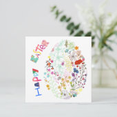 Schöne farbenfrohe Osterkarte für Eierflora (Stehend Vorderseite)