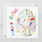 Schöne farbenfrohe Osterkarte für Eierflora (Vorderseite)
