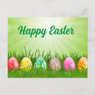 Schöne farbenfrohe Osterpost-Karte Postkarte