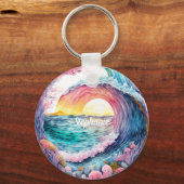 Schöne farbenfrohe Ozeanwelle Schlüsselanhänger (Vorderseite)