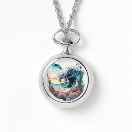 Schöne, farbenfrohe Ozeanwellen Armbanduhr