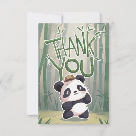 Schöne farbenfrohe Panda Dankeskarte (Vorderseite)