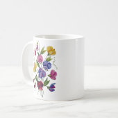 Schöne, farbenfrohe Platterbsen Kaffeetasse (Vorderseite Links)
