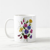 Schöne, farbenfrohe Platterbsen Kaffeetasse (Links)