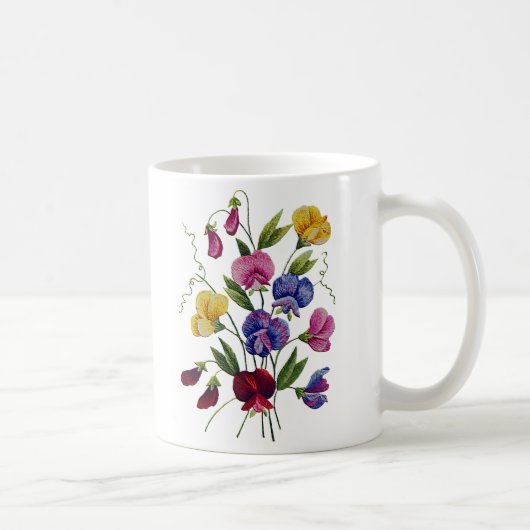 Schöne, farbenfrohe Platterbsen Kaffeetasse (Rechts)