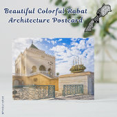Schöne farbenfrohe Rabat-Architektur Postkarte