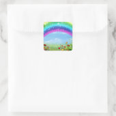 Schöne, farbenfrohe Regenbogenerzeugnisse Quadratischer Aufkleber (Tasche)