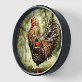 Schöne farbenfrohe Rooster Uhr (Winkel)