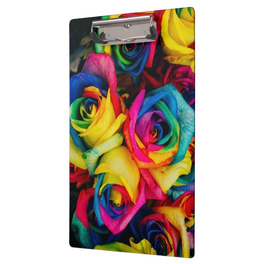 Schöne farbenfrohe Rose Klemmbrett (Links)
