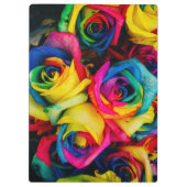 Schöne farbenfrohe Rose Klemmbrett (Rückseite)