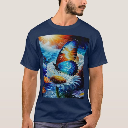 Schöne farbenfrohe Schmetterlinge am Abend T-Shirt (Vorderseite)