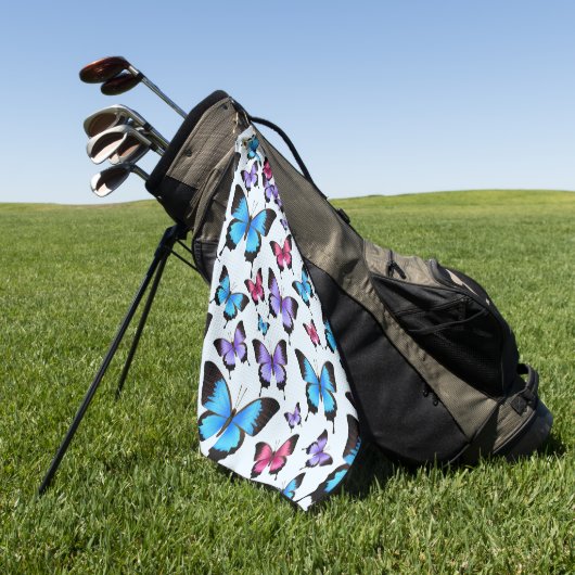 Schöne farbenfrohe Schmetterlinge Golfhandtuch (Gras)