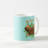 Schöne, farbenfrohe Schmetterlinge und Blüte der N Kaffeetasse (VorderseiteRechts)