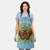 Schöne, farbenfrohe Schmetterlinge und Blüte der N Schürze (Getragen)