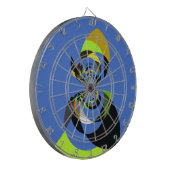 Schöne farbenfrohe Silhouette Illustrationen Dartscheibe (Vorderseite Links)