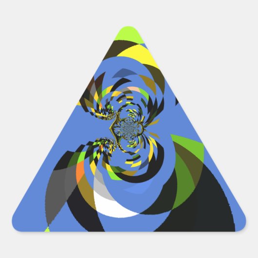 Schöne farbenfrohe Silhouette Illustrationen Dreieckiger Aufkleber (Vorderseite)