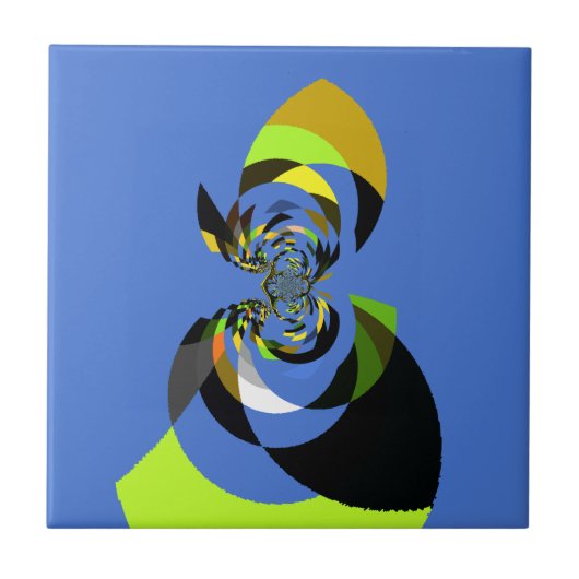 Schöne farbenfrohe Silhouette Illustrationen Fliese (Vorderseite)